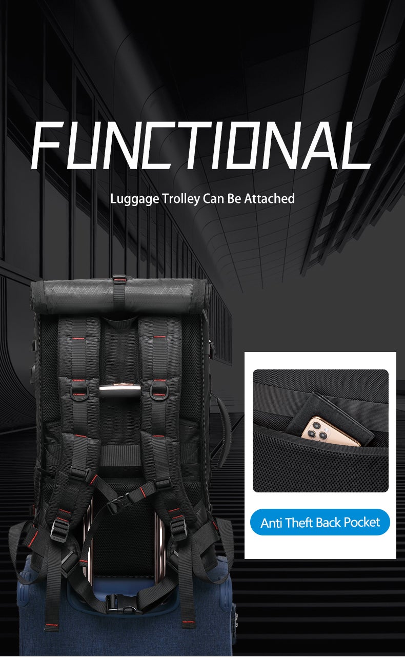 جولدن وولف حقيبة ظهر سفر متعددة التخزين 30 لتر - لون اسود — جولدين وولف - Image 3